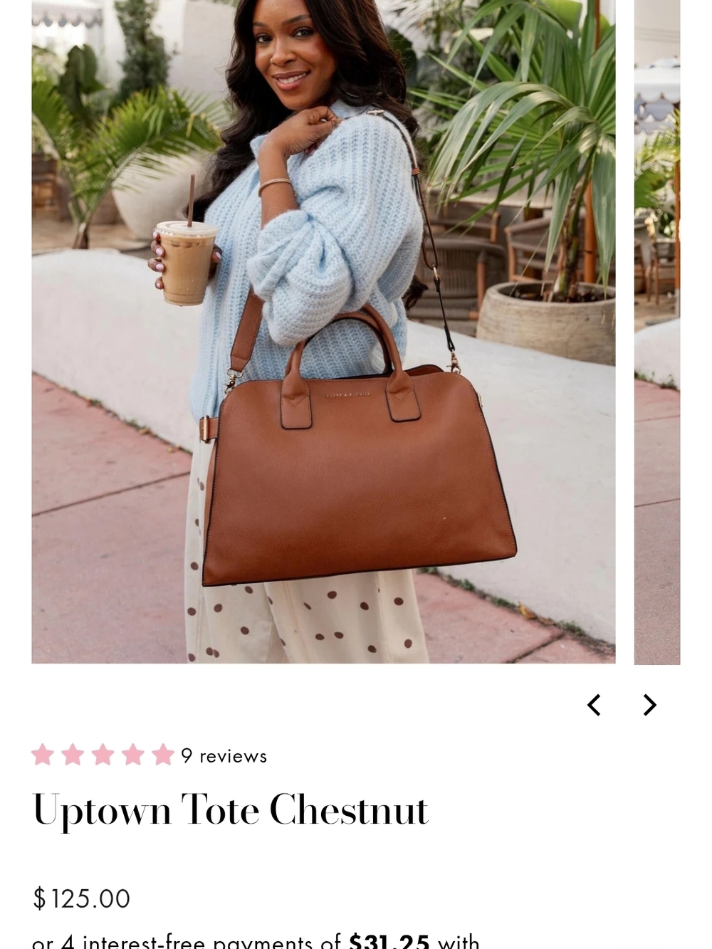 Poppy & Peonies Chestnut Leather Tote - Picture 4 of 4